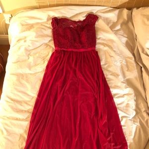 David’s Bridal long bridesmaid dress